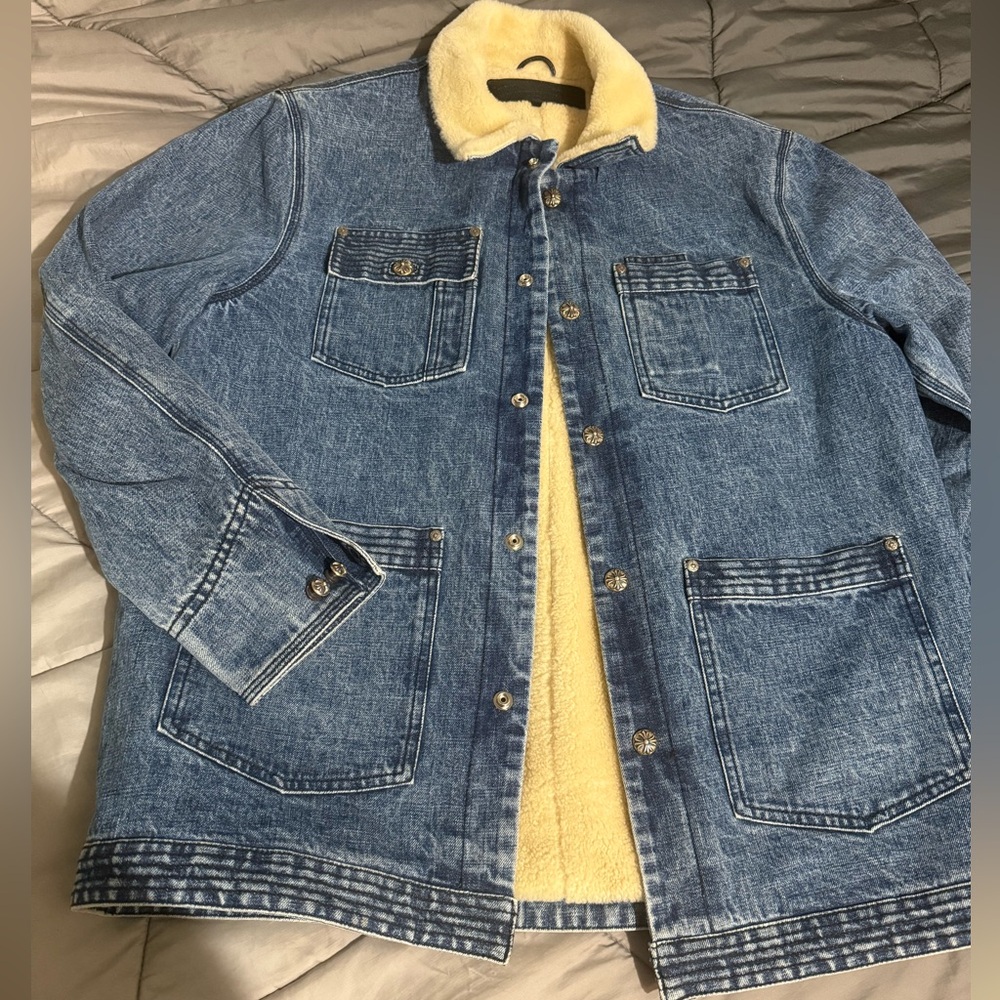 Chrome hearts denim & lamb wool jacket